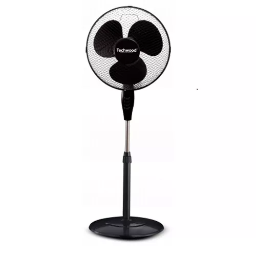 VENTILATEUR SUR PIED ROND 40 CM NOIR TECHWOOD