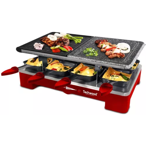 RACLETTE 8 POELONS ROUGE TECHWOOD
