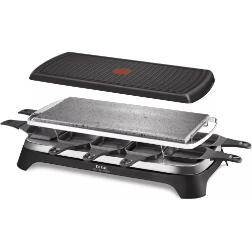 RACLETTE PIERRADE GRILL INOX & DESIGN 10 COUPELLES 3EN1 TEFAL