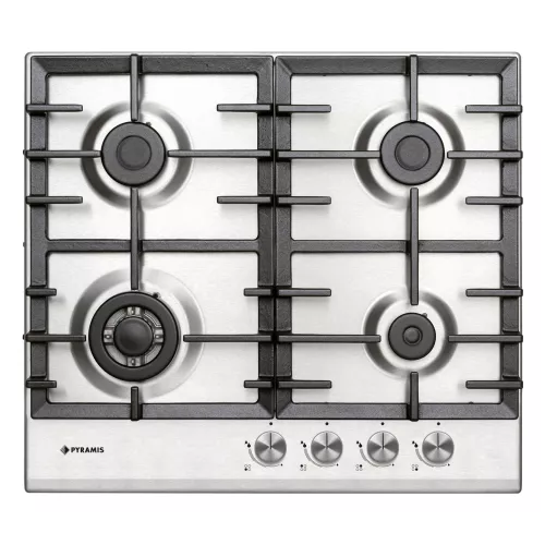 TABLE DE CUISSON 4F A GAZ INOX 60 cm EN FENTE PYRAMIS