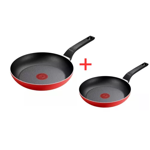 PACK 2 POELES 24+30 CM EASY START ROUGE TEFAL