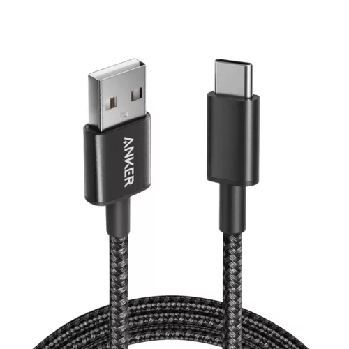 Anker Nylon USB-C to USB-A 2.0 Cable 10FT Black 194644187262