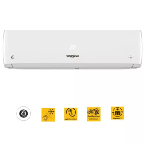 CLIMATISEUR 12000 BTU BLANC 6 SENS LCD INVERTER WHIRLPOOL