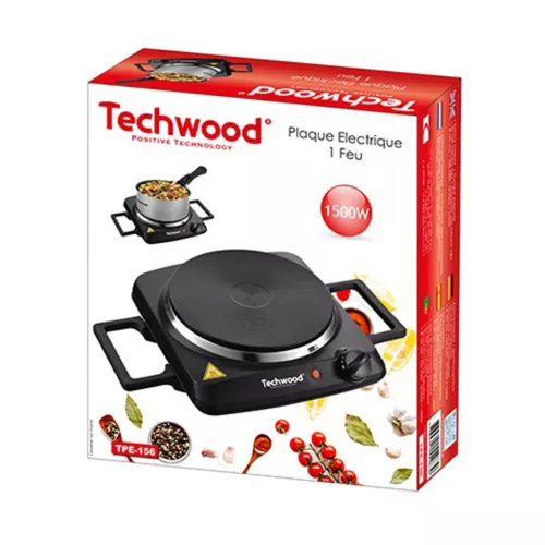 PLAQUE ELECTRIQUE NOIR 1 F TECHWOOD