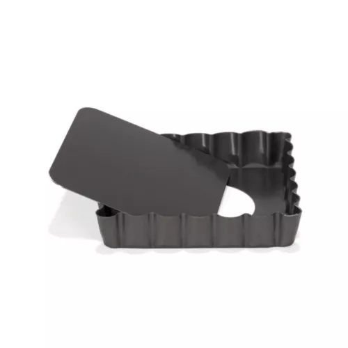 MOULE A TARTELETTE CARRE FOND AMOVIBLE 10CM PATISSE