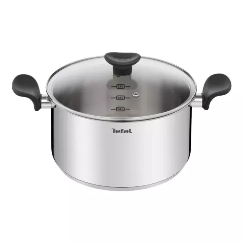FAITOUT INOX+COUV EN VERRE 24CM PRIMARY E3084604 TEFAL
