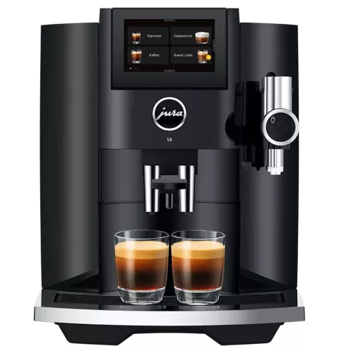 MACHINE A CAFE AUTOMATIQUE AVEC BROYEUR S8 PIANO BLACK JURA