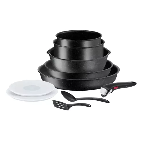 BATTERIE DE CUISINE INGENIO BLACKSTONE 10PCS TEFAL