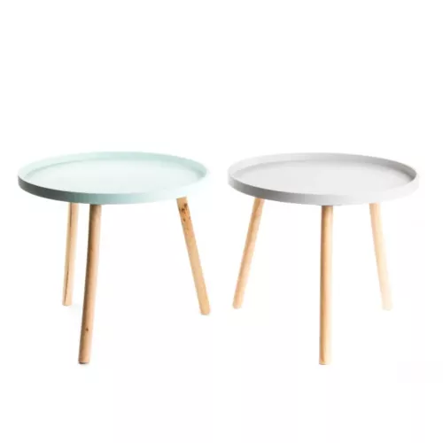 TABLE AUXILIAIRE BOIS 50X45 NATUREL SCANDINAVE 2COULEURS
