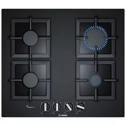 TABLE DE CUISSON NOIR EN VERRE GAZ 60CM BOSCH