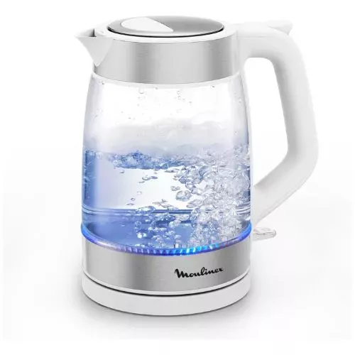 BOUILLOIRE EN VERRE 1.7L 2200W BLANC/SILVER MOULINEX