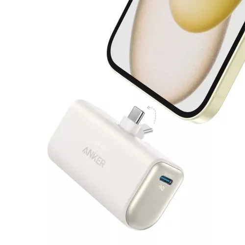 Anker Nano Power Bank (22.5W, Built-In USB-C Connector) White