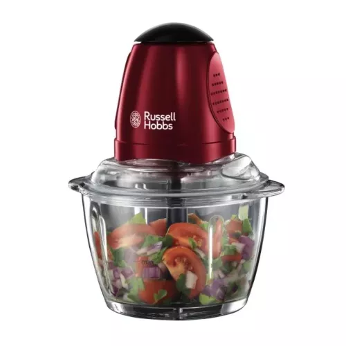 MINI HACHOIR BOL VERRE 1L LAMES EN ACIER RUSSELL HOBBS